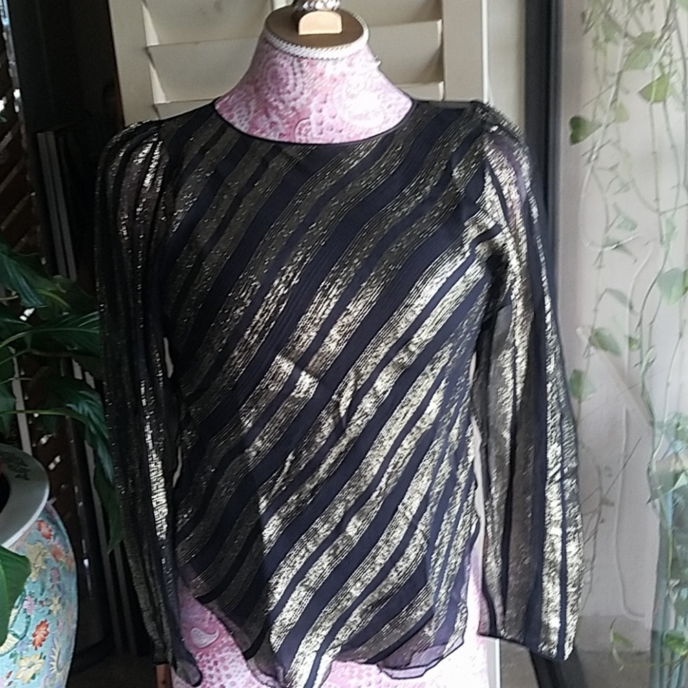 vintage 70's designer JULIO Silk Top Blouse formal